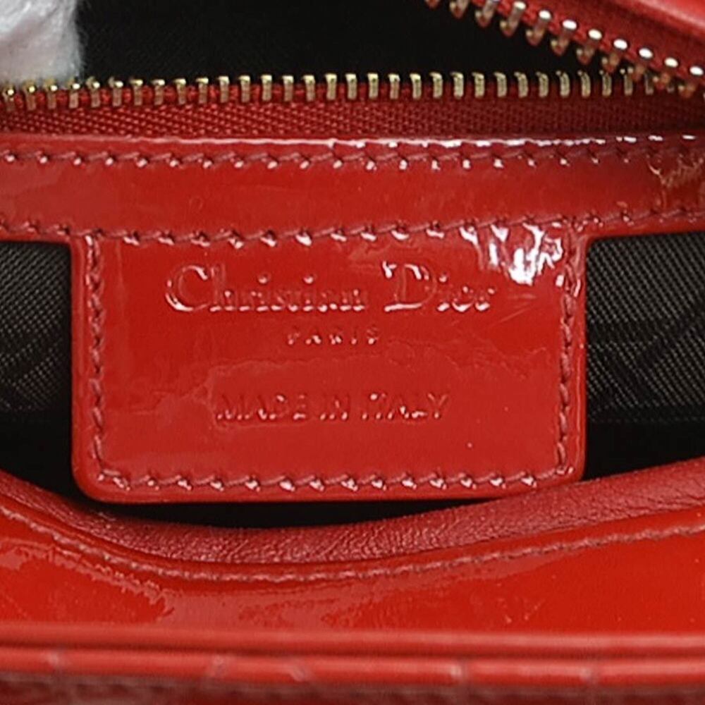 CHRISTIAN DIOR Red Leather Shoulder Bag - Picture 14 of 15